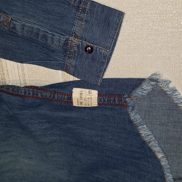 JOE'S Long Sleeve Distressed Denim Snap Button Up Shirt NEW Big Kids M (10/12) - Picture 6 of 15
